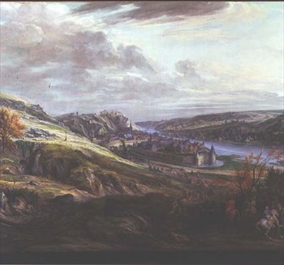 Belejringen af slottet og byen Dinant (olie på lærred) af Adam Frans van der Meulen