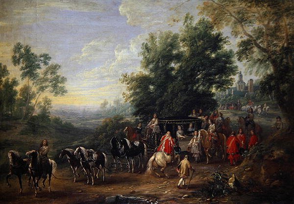 Rejsende procession af en prinsesse af Adam Frans van der Meulen