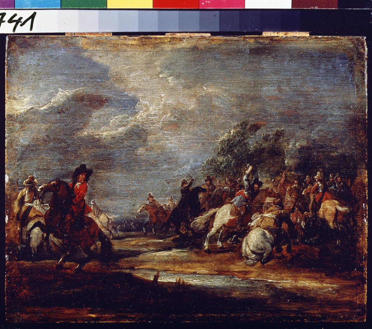 En kamp. En kamp. Maleri af Adam Frans van der Meulen (1632-1690), ca. 1660. Olie på træ. flamsk kunst, barokstil. Pushkin Museum of Fine Arts, Moskva af Adam Frans van der Meulen