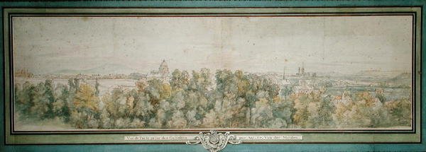 Udsigt over Paris fra Gobelins Workshop (wc på papir) af Adam Frans van der Meulen