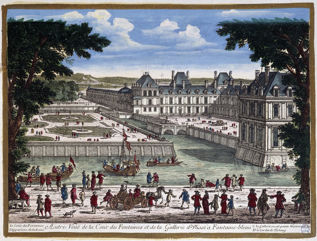 Château de Fontainebleau - gravering af Perelle af Adam Perelle