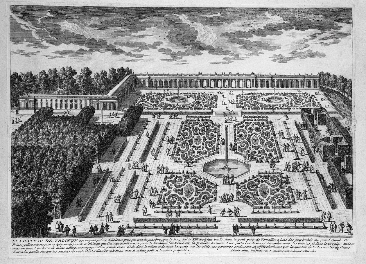 Chateau de Trianon, Petit Trianons haver ved det kongelige palads i Versailles af Adam Perelle