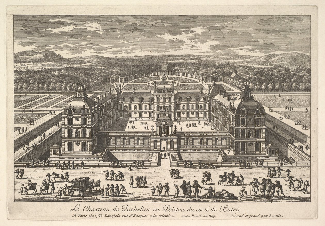 Château de Richelieu en Poictou fra indgangssiden, 1600-tallet. af Adam Perelle