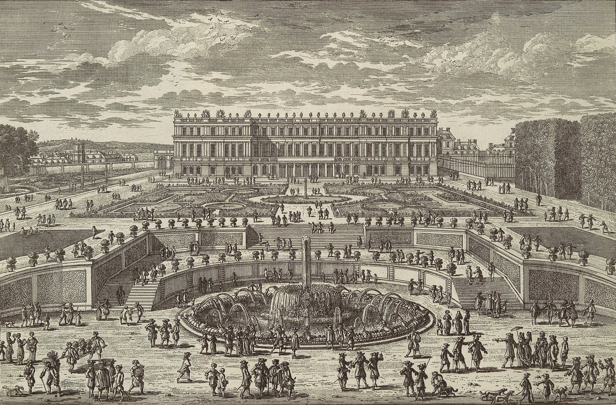 Udsigt over Versailles Udsigt over Versailles, havefacade, 1680