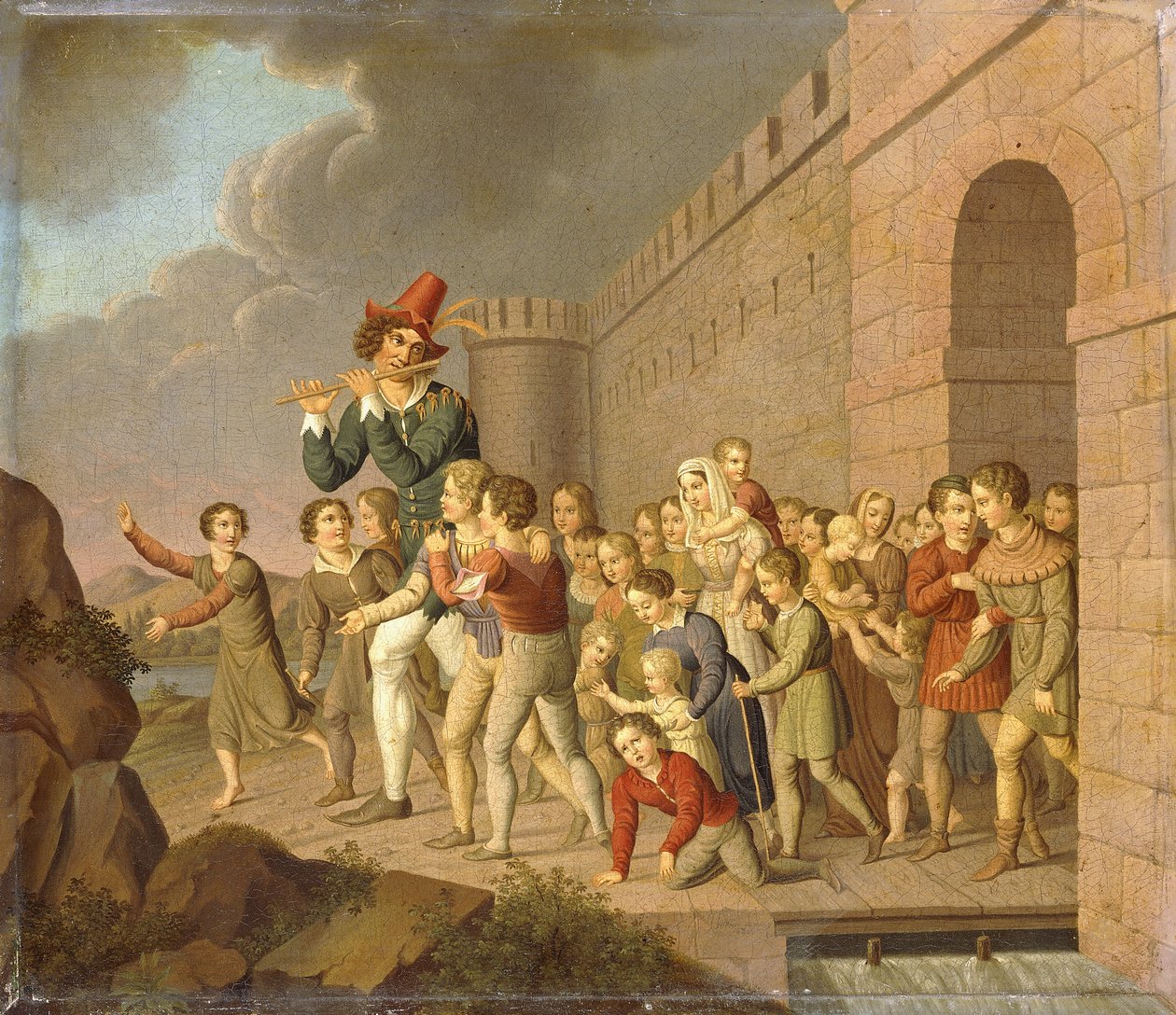 Den brogede Piper af Hameln; The Pied Piper of Hameln, 1806 af Adam Weise