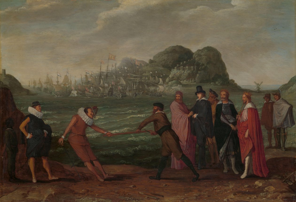 Battle for the Gold Staff (Dominion of the World) Allegori om hollændernes sejr over den spanske flåde ved Gibraltar, 25. april 1607 af Adam Willaerts