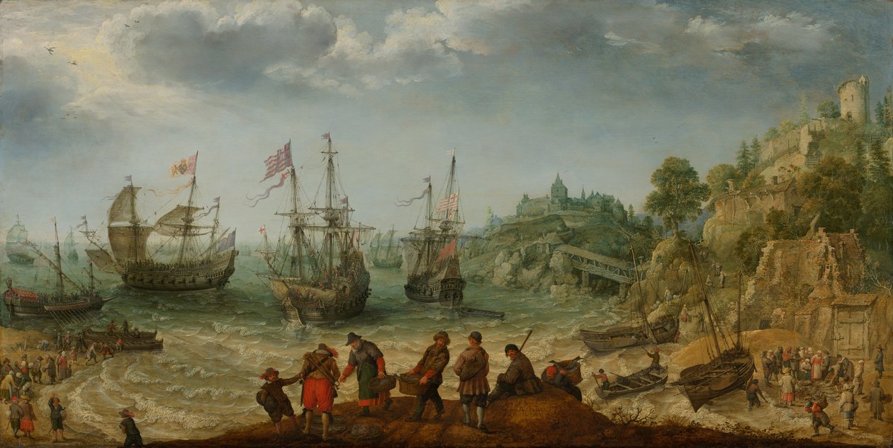 Sendes ud for en klippekyst, 1621 af Adam Willaerts
