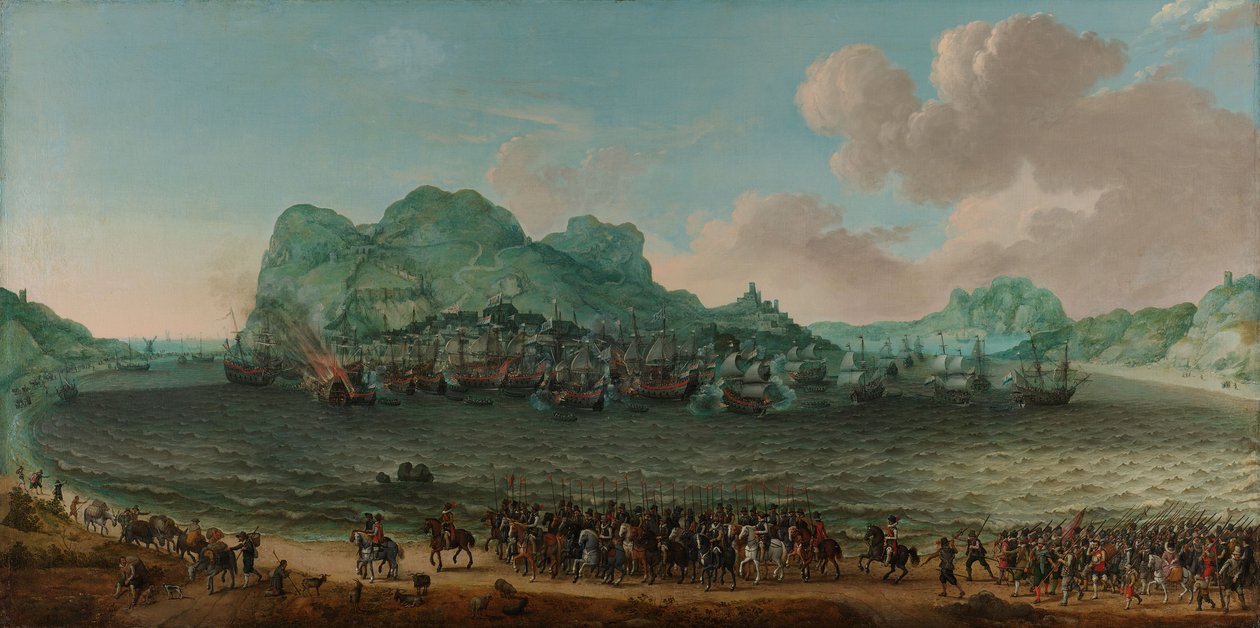 Voitto espanjalaisista lähellä Gibraltaria amiraali Jacob van Heemskerckin komentaman laivaston toimesta, 25. huhtikuuta 1607 af Adam Willaerts