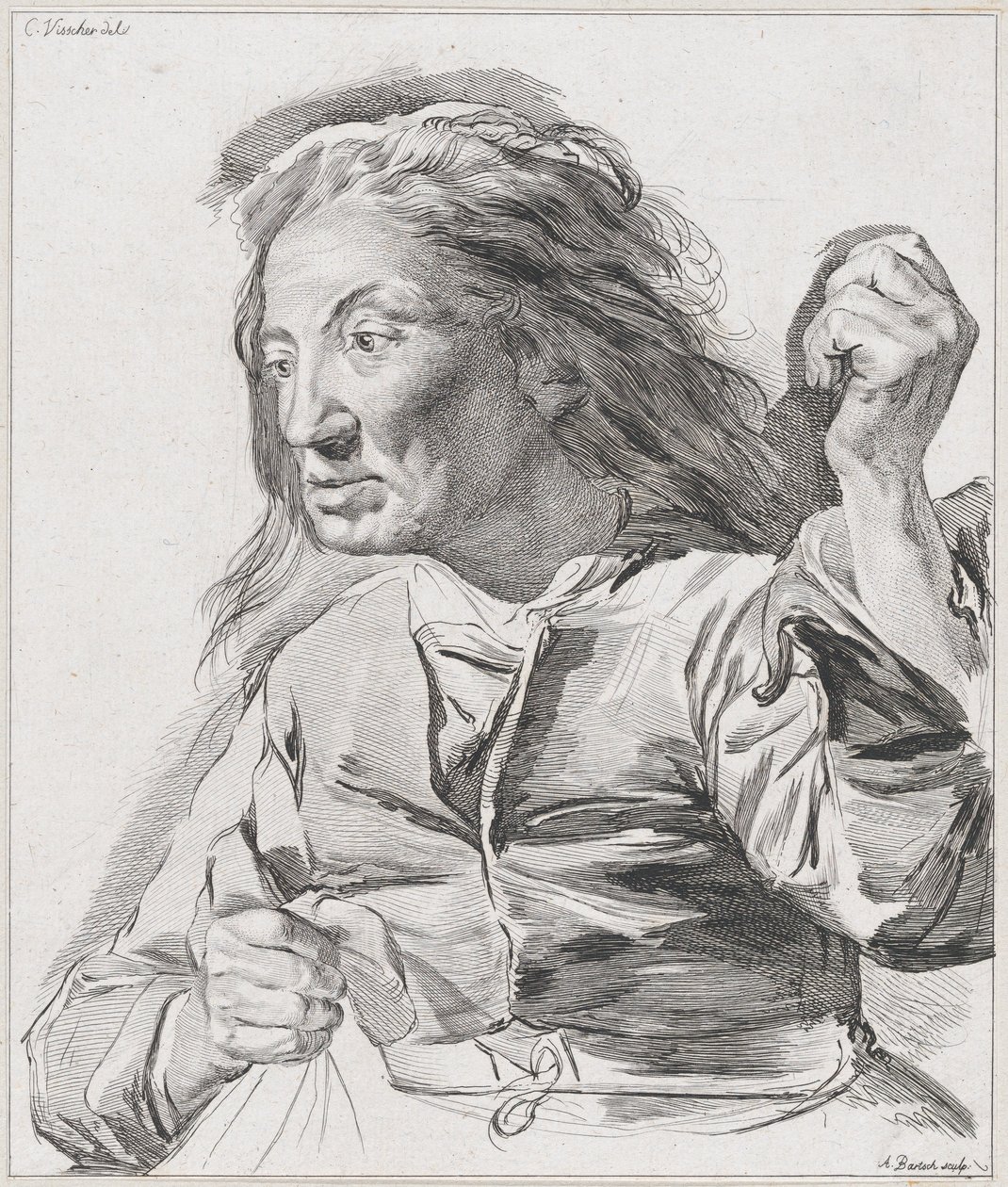 En gammel kvinde med knyttede næver, 1786. af Adam von Bartsch