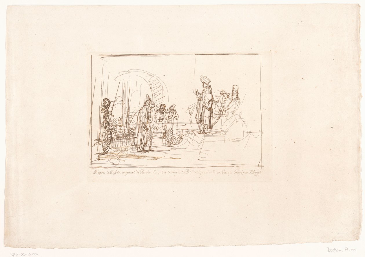Tiltalte stillet for sine dommere Seks tryk efter tegninger af Rembrandt, opbevaret i Hofbibliothek i Wien (serietitel) Six estampes gravées d
