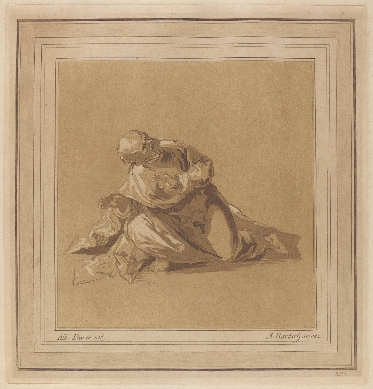 En krumbøjet apostel (Sankt Peter) af Adam von Bartsch, after a drawing formerly attributed to Albrecht Dürer