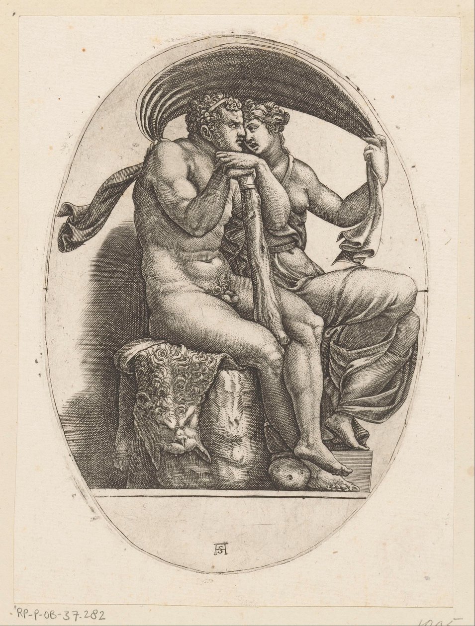 Hercules i Deianeira af Adamo Scultori