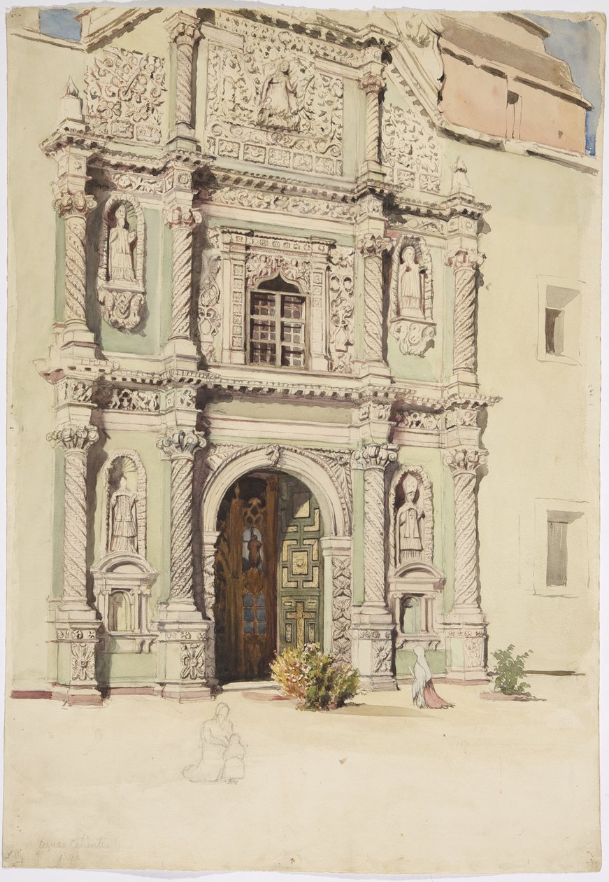 Katedral, Aquascalientes (akvarel) af Adela Breton