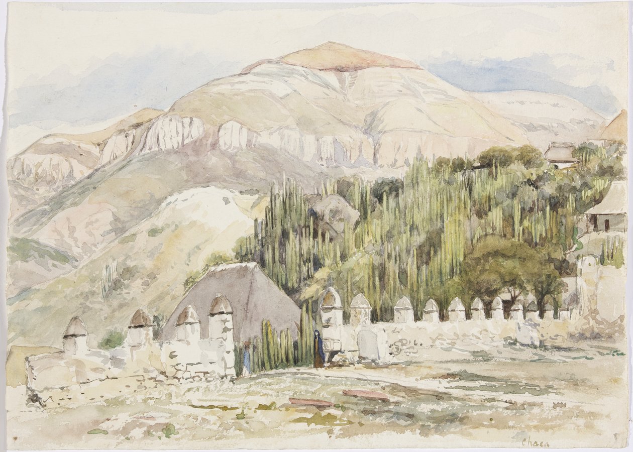 Kirkeindhegning, Metztitlán, Hidalgo, Mexico (akvarel) af Adela Breton
