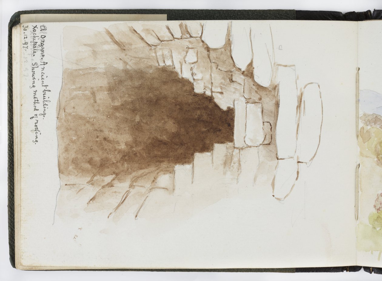 Skitsebog med akvareller, tegninger og noter, Mexico, 1896-1898 (akvarel) af Adela Breton