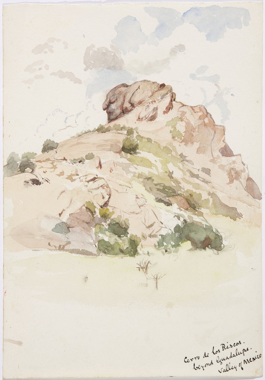 Udsigt - Cerro de los Riscos, hinsides Guadalupe, Mexico (akvarel) af Adela Breton