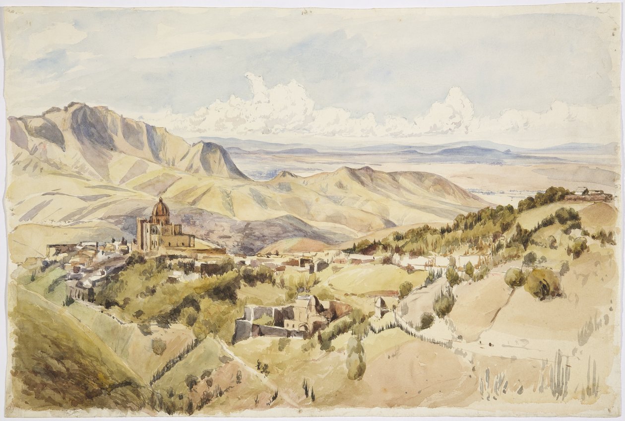 Udsigt nær Guanajuato, Guanajuato State, Mexico (akvarel) af Adela Breton