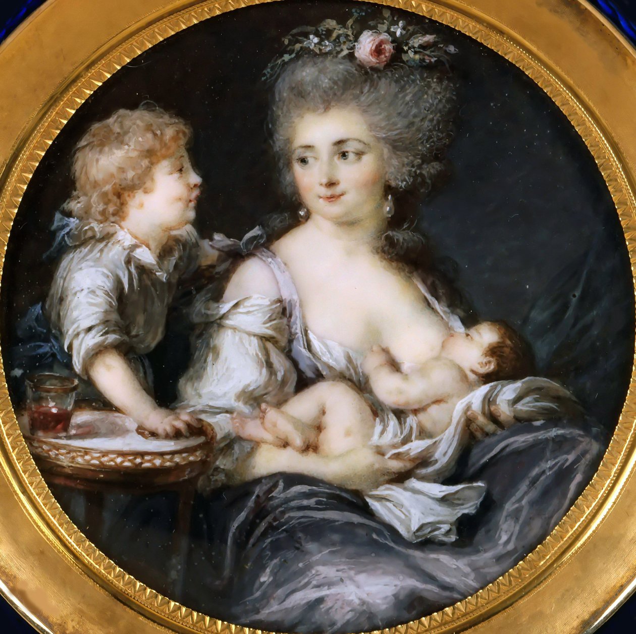 Madame Mitoire og hendes børn. af Adelaide Labille Guiard