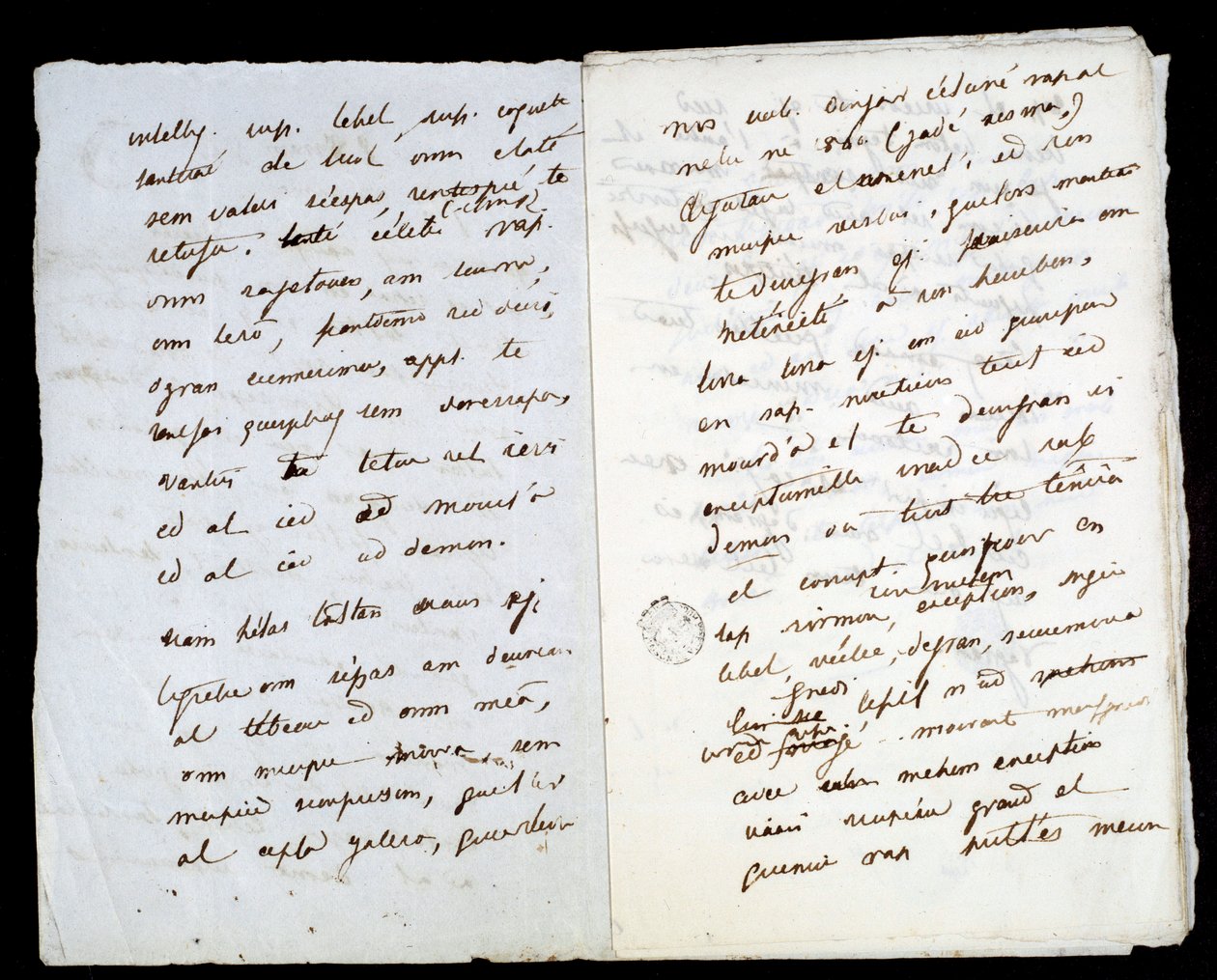 Autografmanuskript af Adele Hugo (anden datter af Victor Hugo af Adele Hugo