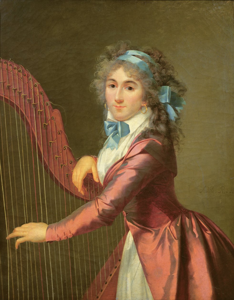 Portræt af en ung harpespiller af Adele Romany