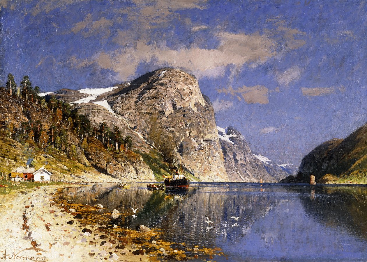 En damper i Sognefjorden, af Adelsteen Normann