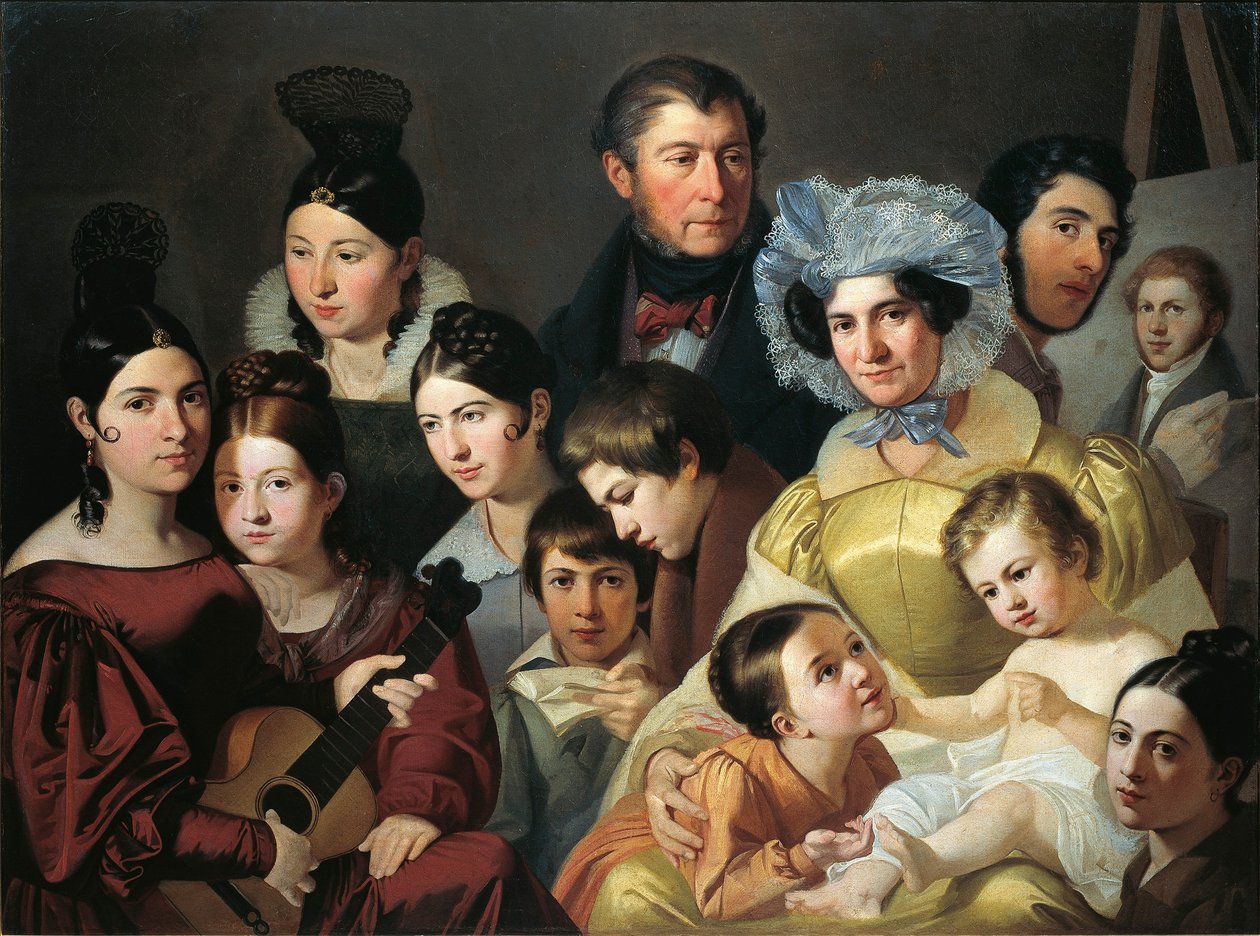 Malatesta Family i 1835 af Adeodato Malatesta, olie på lærred af Adeodato Malatesta or Malatesti
