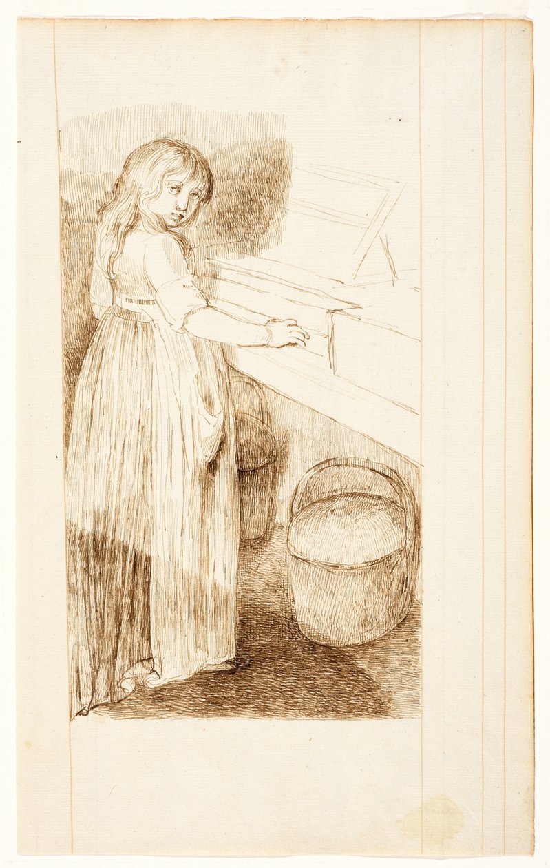 En pige, der spiller fortepiano af Adélaïde Marie Anne Castellas Moitte