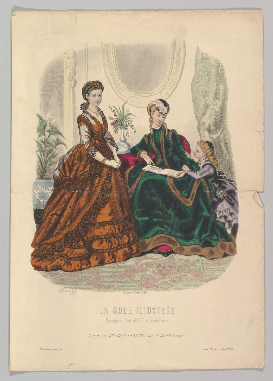 nr. 51 fra La Mode Illustrée, 1869. af Adèle Anaïs Colin