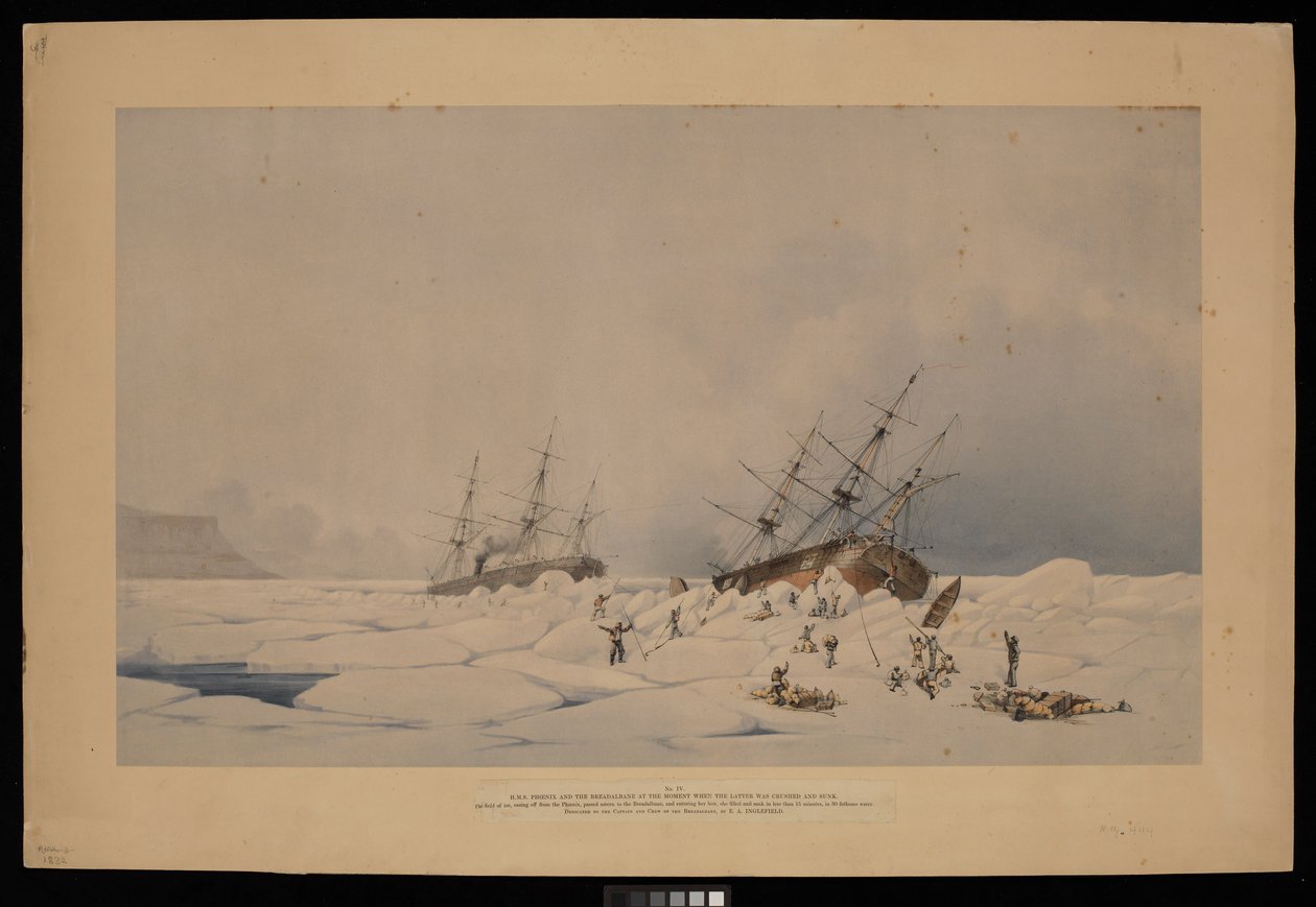 H.M.S. Phoenix og The Breadalbane i det øjeblik, hvor sidstnævnte blev knust og sænket... af Admiral Edward Augustus (after) Inglefield