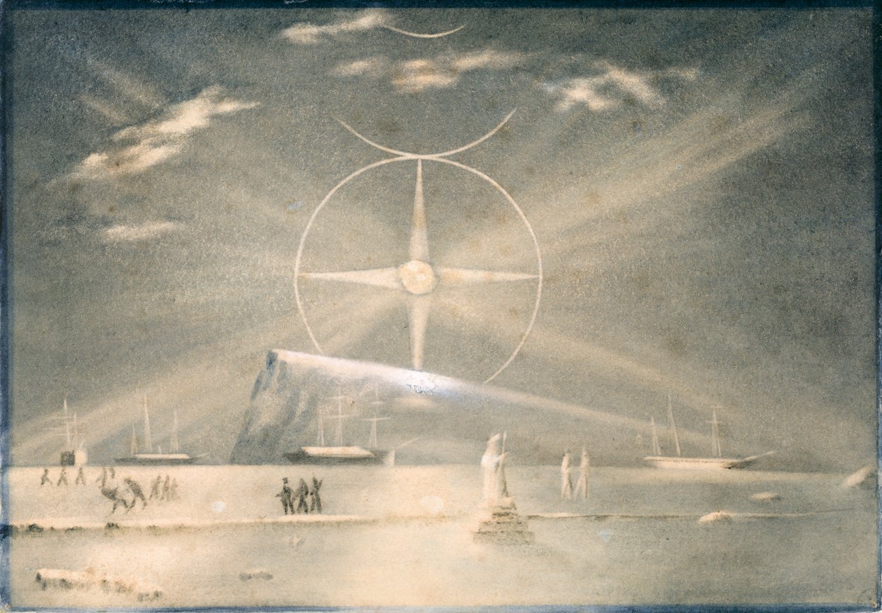 Para Selance eller arktisk måne, ca. 1850-51 (akvarel) af Admiral Pelham Aldrich