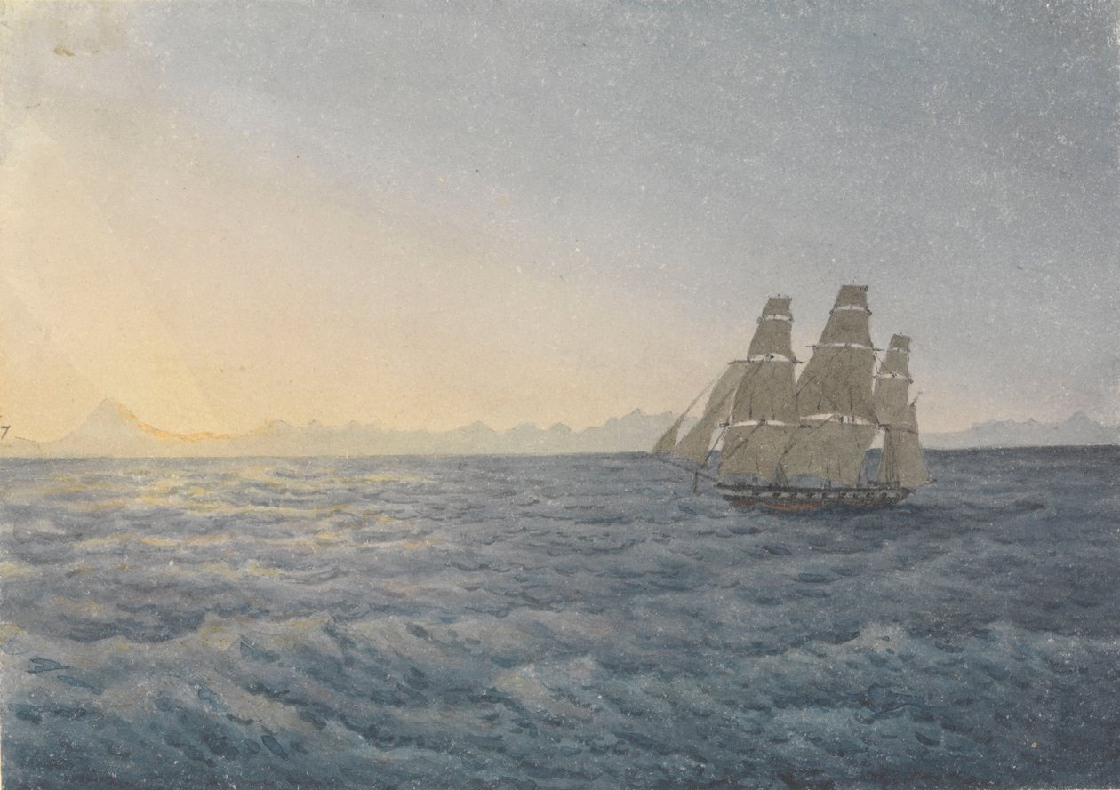 "Andesbjergene, Aconcagua Peak i en afstand af 170 miles, 18. juni 1849 af Admiral Sir Edward Gennys Fanshawe