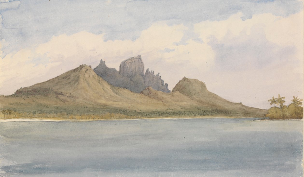 "Bora bora, SØ-siden, inden for revet, 5. september 1849 [Selskabsøerne] af Admiral Sir Edward Gennys Fanshawe