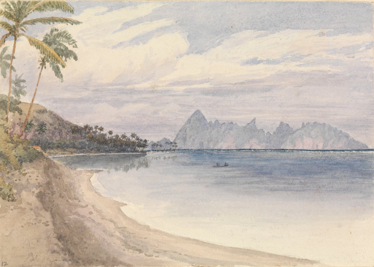 "Eimeo [Moorea] fra nærheden af Papeiti [Tahiti, Selskabsøerne], 25. august 1849 af Admiral Sir Edward Gennys Fanshawe