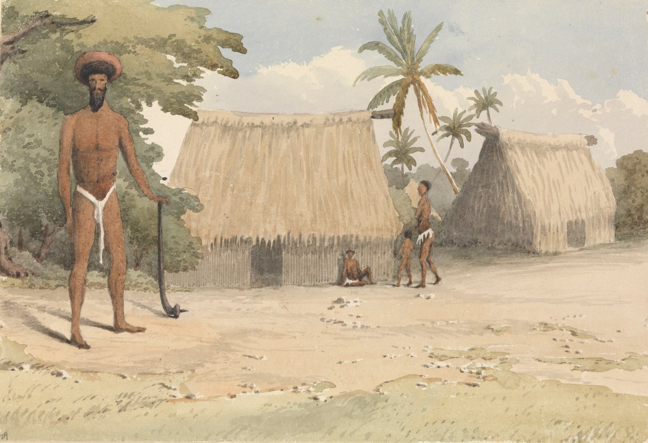 "Feejee-frisør; fra en af Tanoas yngre sønner, 7. oktober 1849 [Fiji] af Admiral Sir Edward Gennys Fanshawe