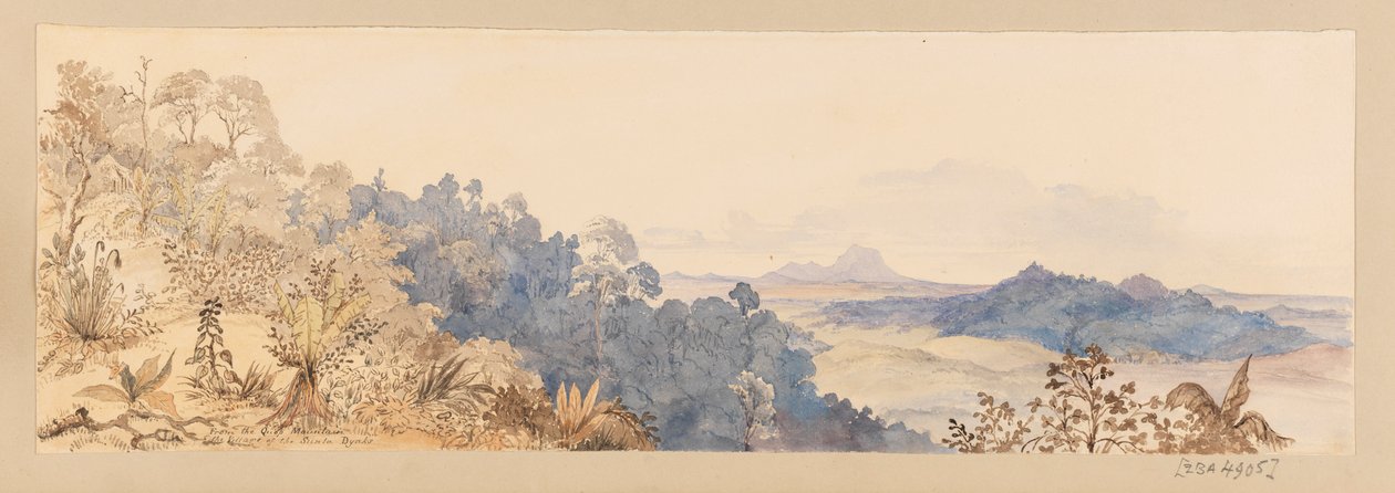 From Quop Mountain or The Village of the Sunta Dyaks fra Vestindien, Nordamerika og Borneo scrapbog af Admiral Sir Edward Gennys Fanshawe