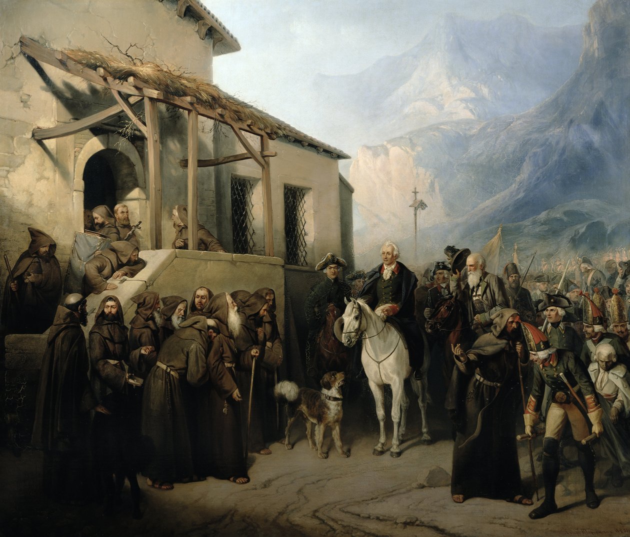 Feltmarskal Alexander Suvorov på St Gothard-toppen, 13. september 1799, 1855 af Adolf Jossifowitsch Charlemagne