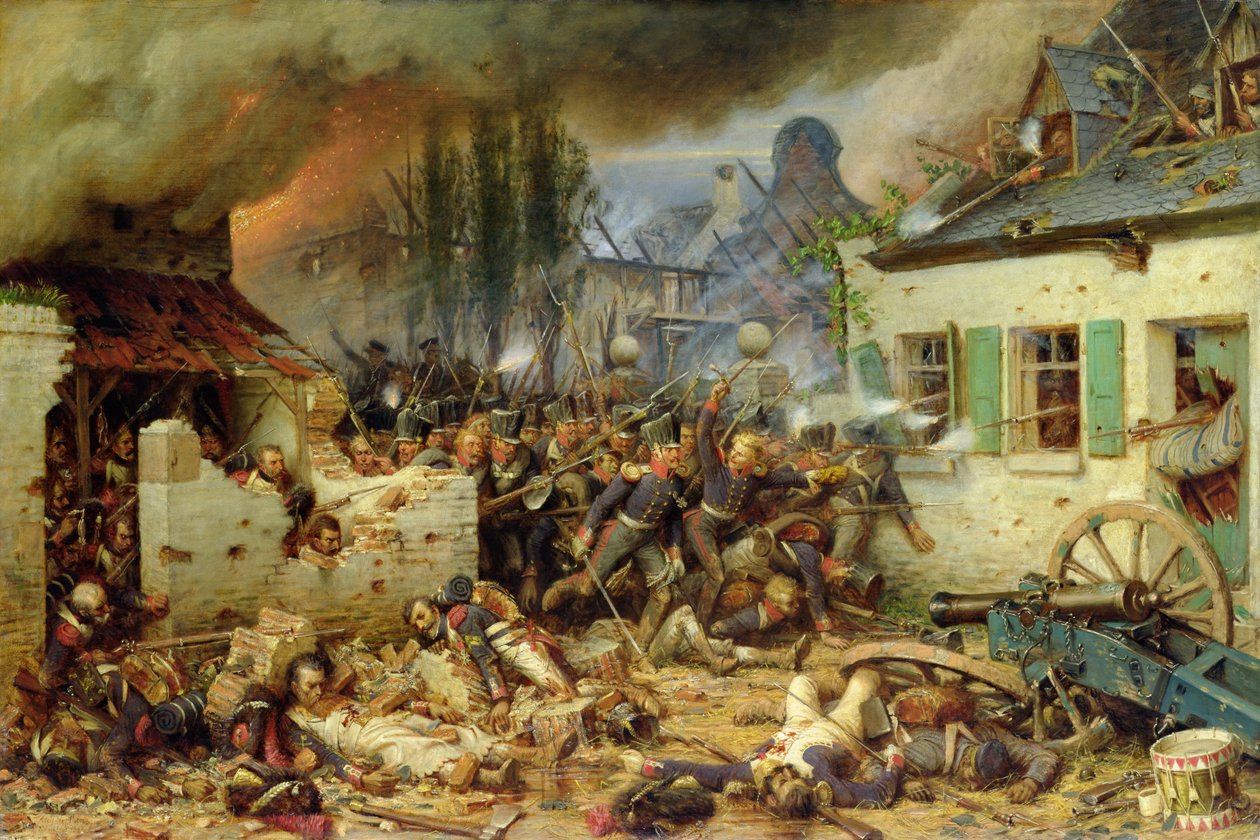 Angreb på preusserne i Plancenoit i slaget ved Waterloo, 1863 af Adolf Northern