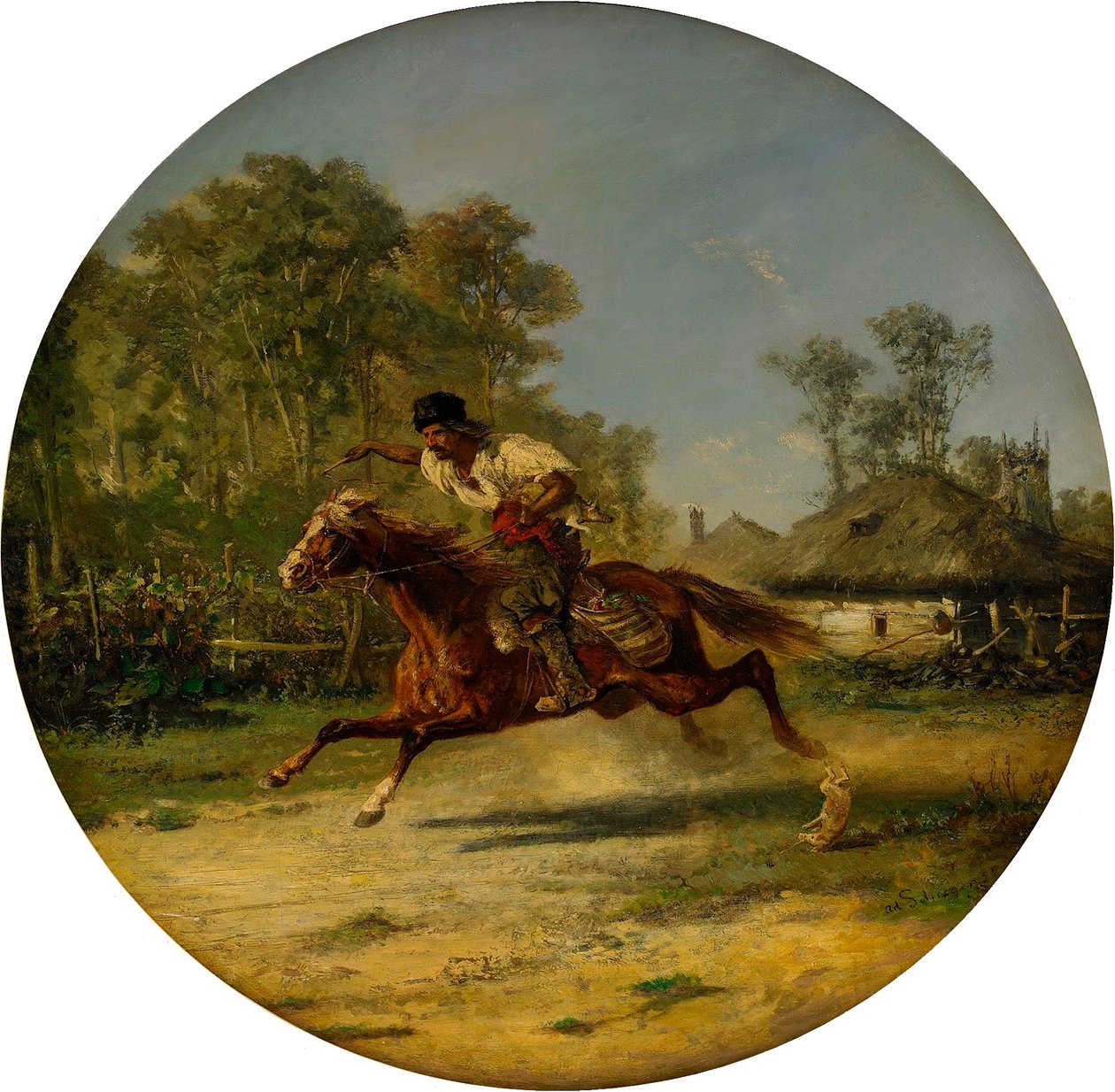 Ridning Cossack af Adolf Schreyer