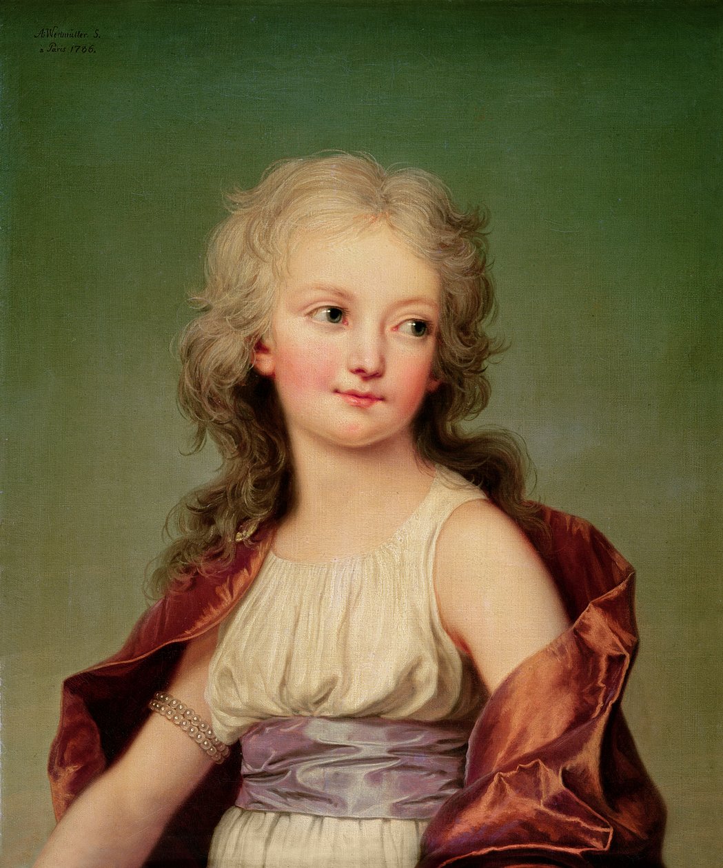 Portræt af Marie-Therese Charlotte af Frankrig (1778-1851), hertuginde af Angouleme, 1786 af Adolf Ulrich Wertmuller