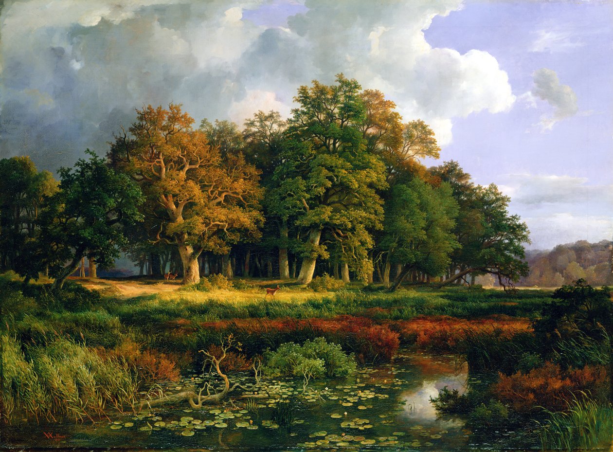 Stangenmuhlengrunden i Sachsenwald, 1852 af Adolf Vollmer