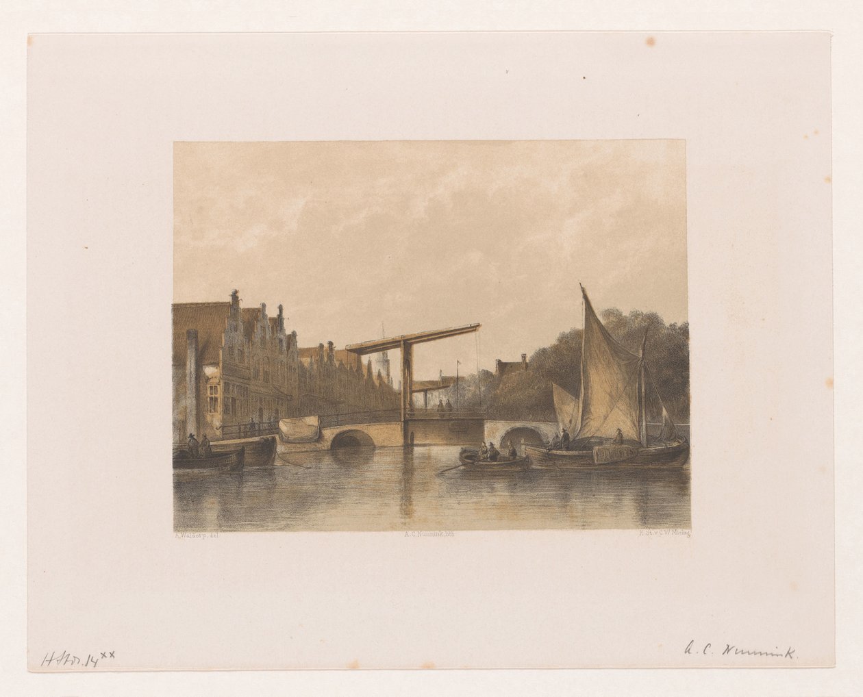 Udsigt over Zwanenburgwal af Adolf Carel Nunnink