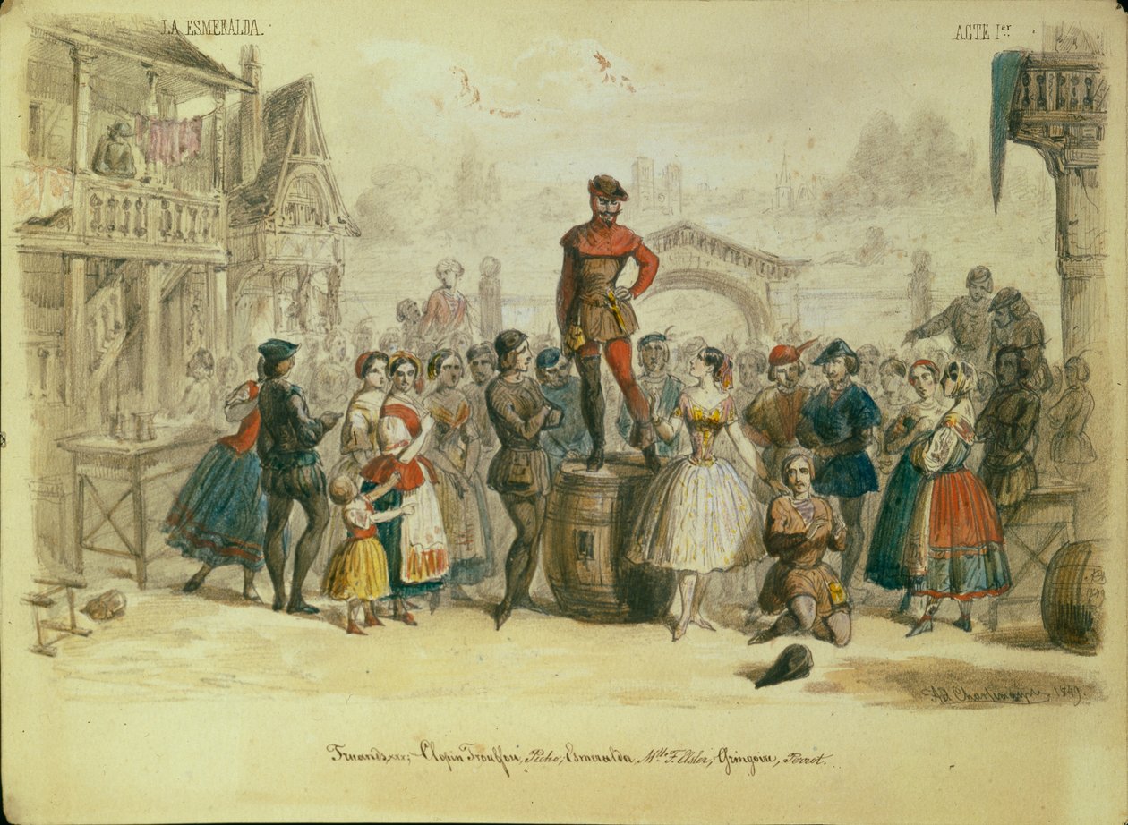 Scenedesign til balletten La Esmeralda af C. Pugni, 1849 af Adolf Charlemagne