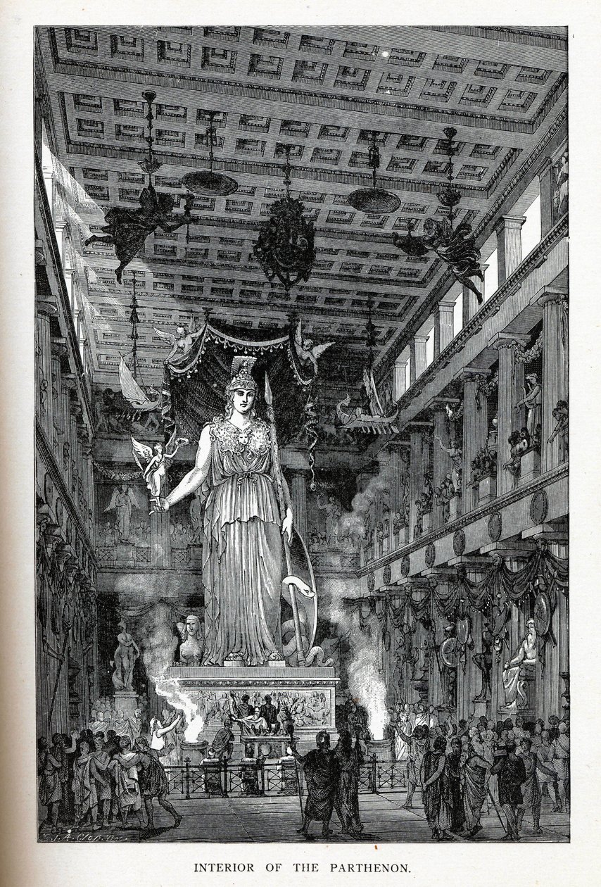 Parthenons indre, 1882 af Adolf Closs