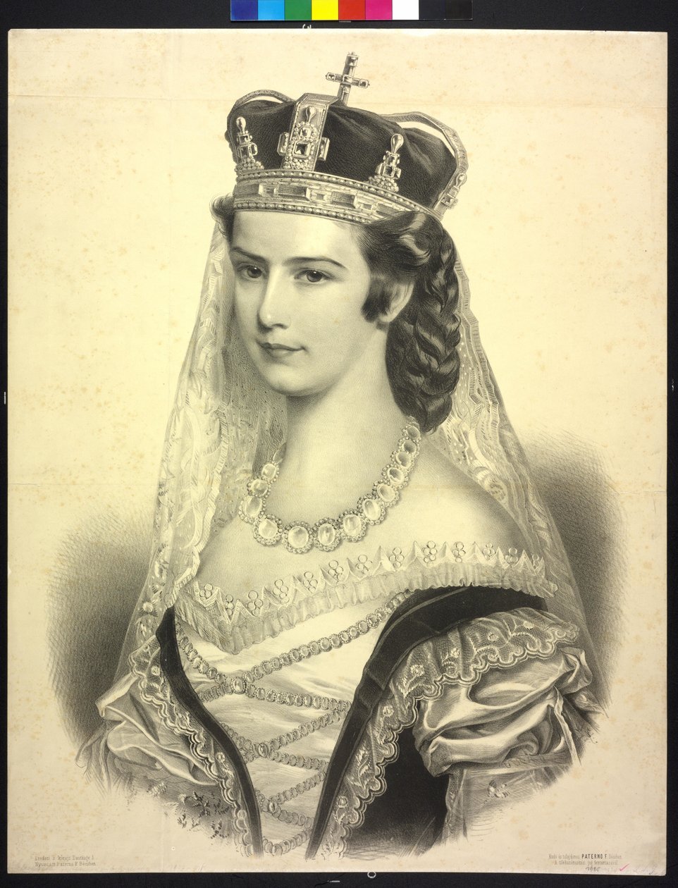 Kejserinde af Østrig Elisabeth (litografi) af Adolf Dauthage
