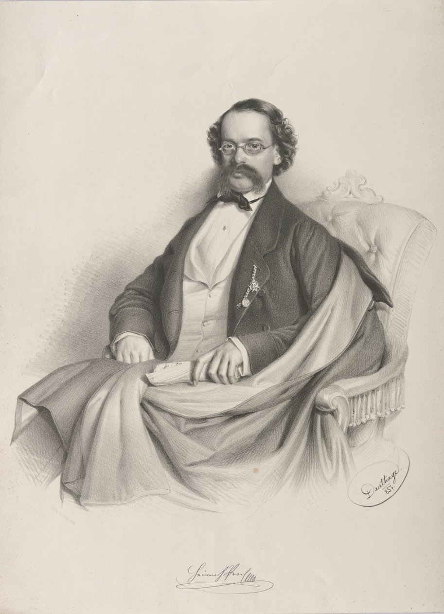 Portræt af violinisten og komponisten Heinrich Proch 1809-1878, 1857. af Adolf Dauthage