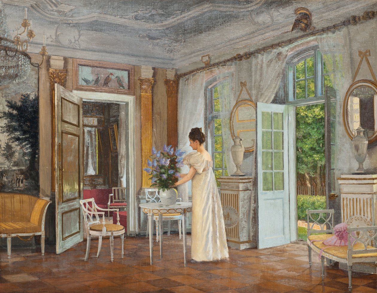 Arrangering af sommerblomster af Adolf Heinrich Hansen