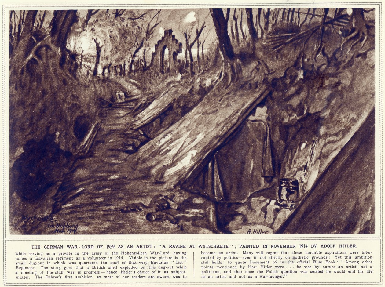 En slugt ved Wytschaete, malet i november 1914, offentliggjort i 
