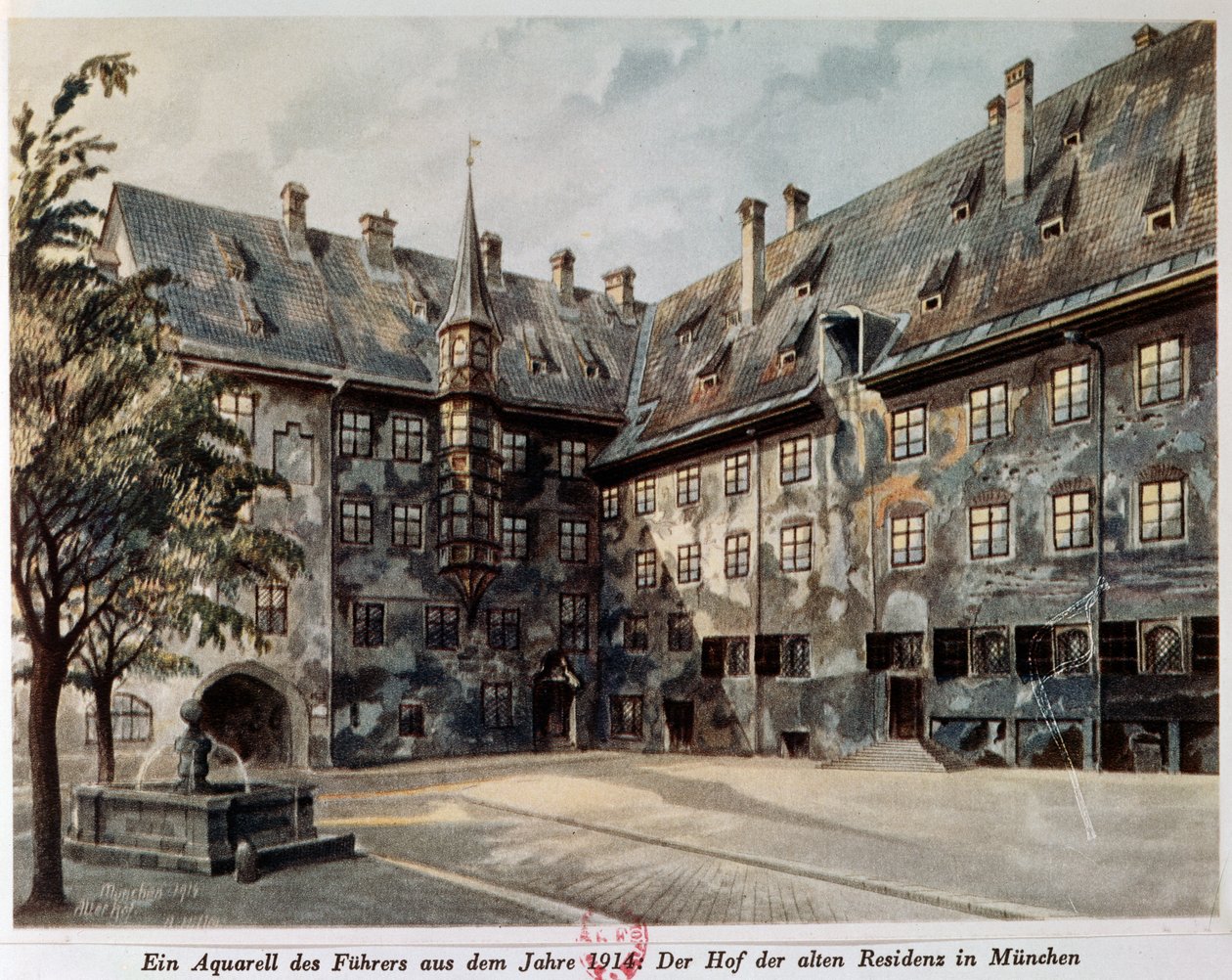 Gårdspladsen ved den gamle residens i München af Adolf Hitler