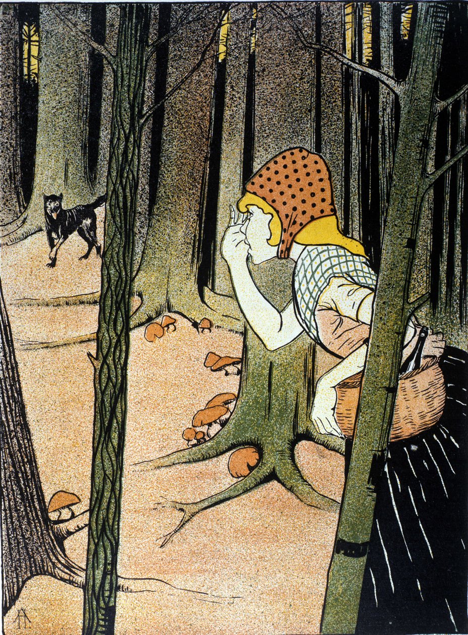 Lille Rødhætte. Fortælling om brødrene Jacob Grimm (1785-1863) og Wilhelm Grimm (1786-1859). Illustration af Adolf Hofer af Adolf Hofer