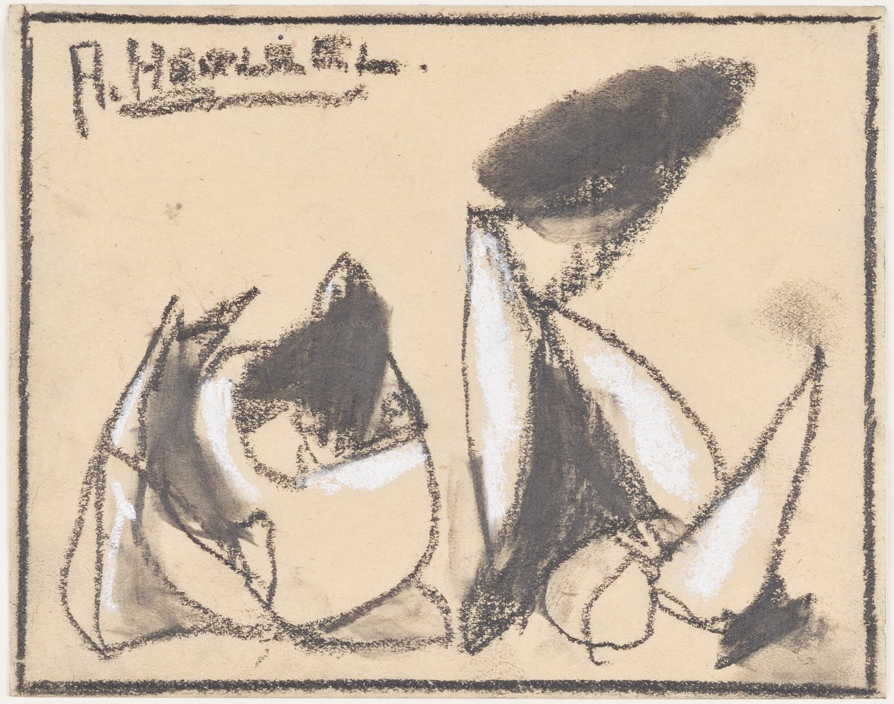 Abstrakt komposition af Adolf Holzel